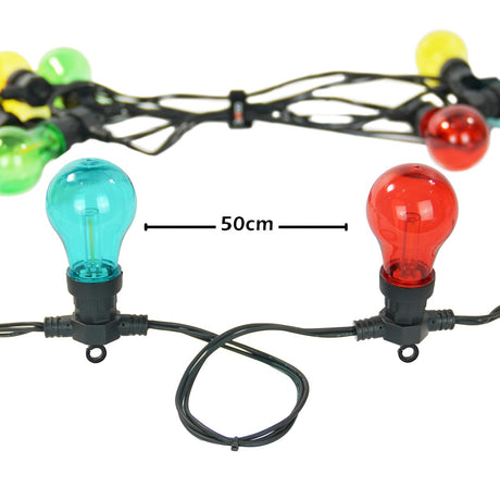 A60 Multi Coloured Caps for CP071 and CG062 Festoon Lights, 10 Pack