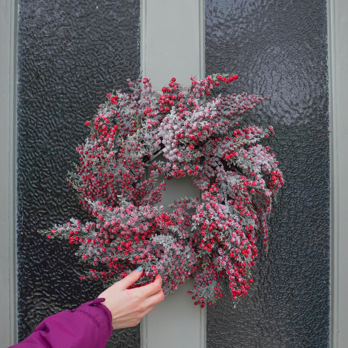 50cm Frosted Berry Christmas Wreath