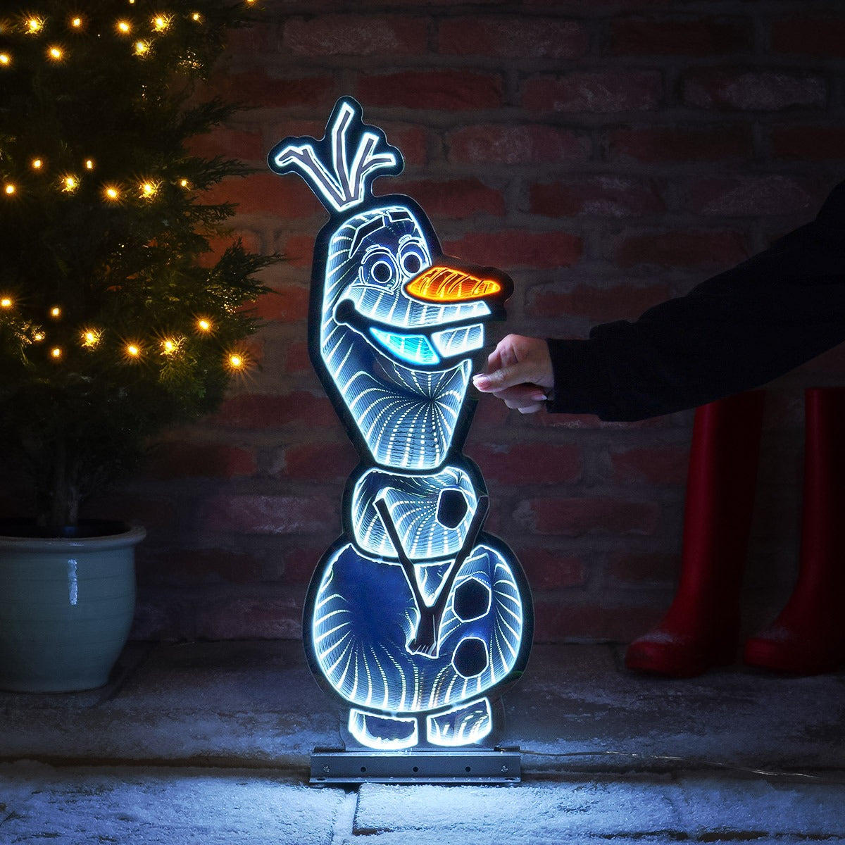 63cm Outdoor ©Disney Christmas Decoration Infinity Mirror Olaf