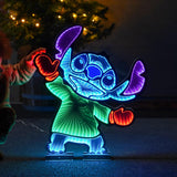 60cm Outdoor Disney Christmas Decoration Infinity Mirror Dancing Stitch