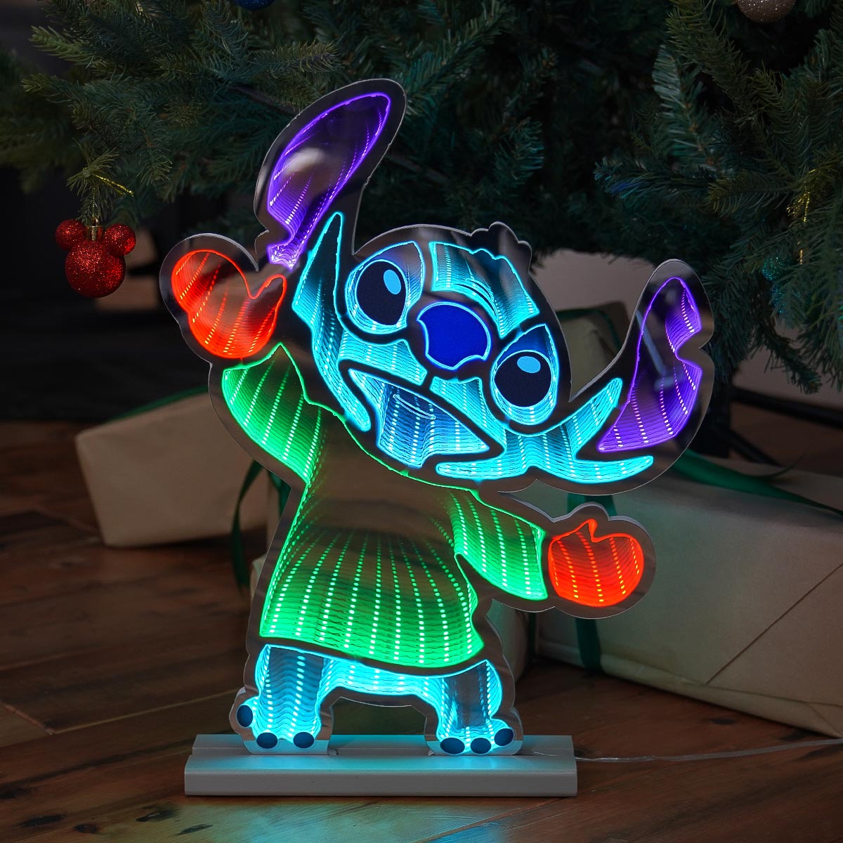 60cm Outdoor Disney Christmas Decoration Infinity Mirror Dancing Stitch