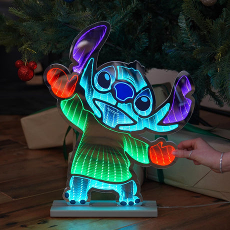 60cm Outdoor Disney Christmas Decoration Infinity Mirror Dancing Stitch