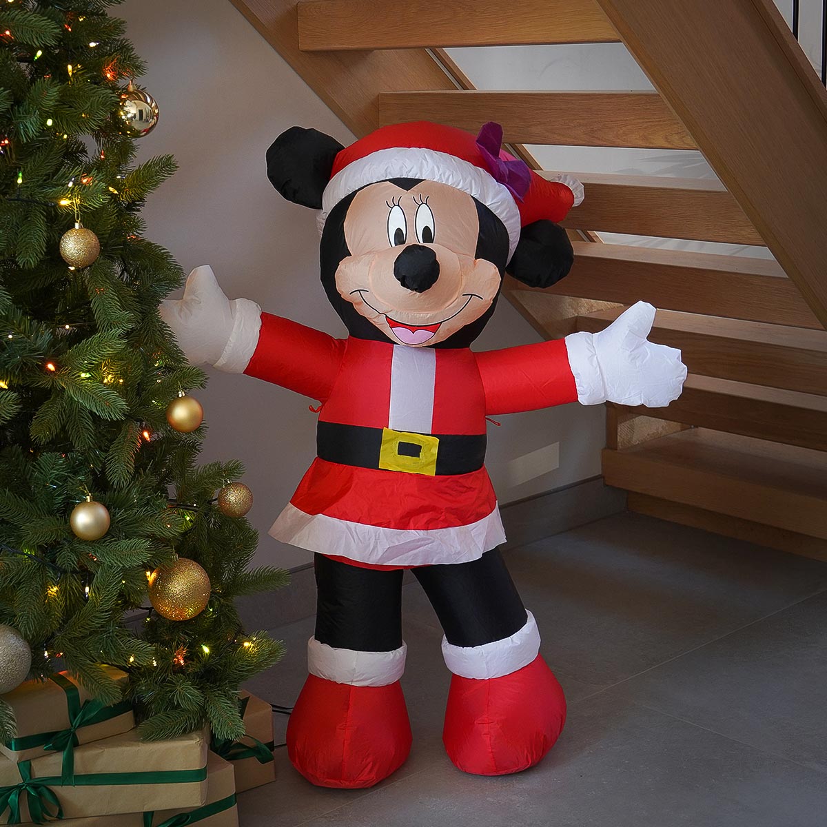 1.25m LED Outdoor ©Disney Christmas Inflatable Santa Minnie Mouse