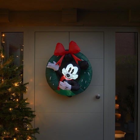 75cm LED Outdoor ©Disney Christmas Inflatable Mickey Mouse Wreath