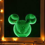 40cm ©Disney Green Mickey Mouse Ears Infinity Mirror Light