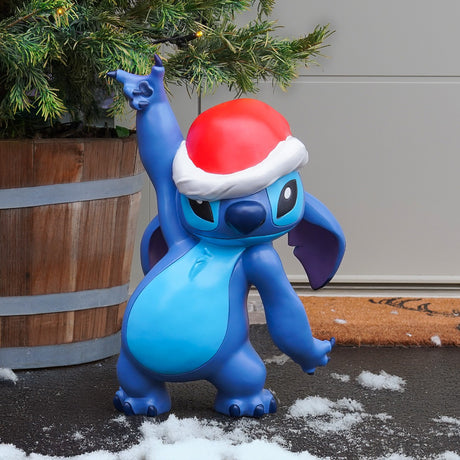 49cm Outdoor ©Disney Christmas Decoration Stitch with Santa Hat Garden Ornament