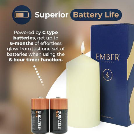 Ember™ Ivory Chapel LED Candle
