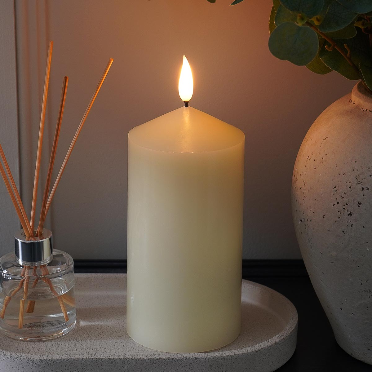 Ember™ Ivory Chapel LED Candle