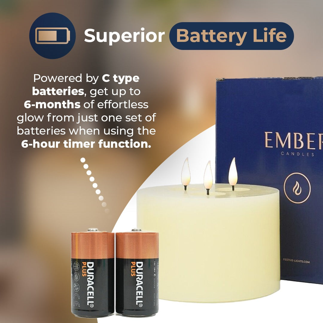 Ember™ Ivory Triple Wick LED Candle
