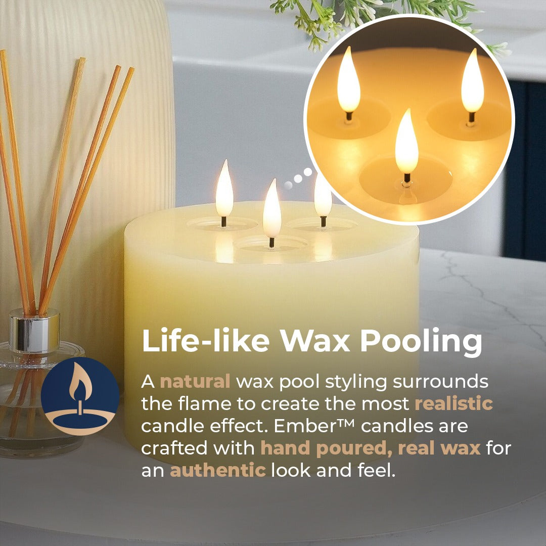 Ember™ Ivory Triple Wick LED Candle
