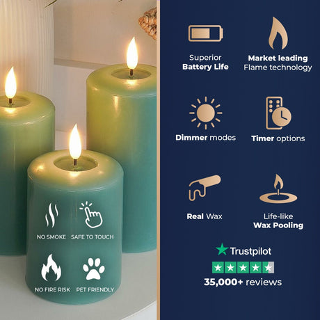 Ember™ Signature Sage Green LED Candle