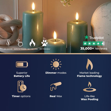 Ember™ Signature Sage Green LED Candle