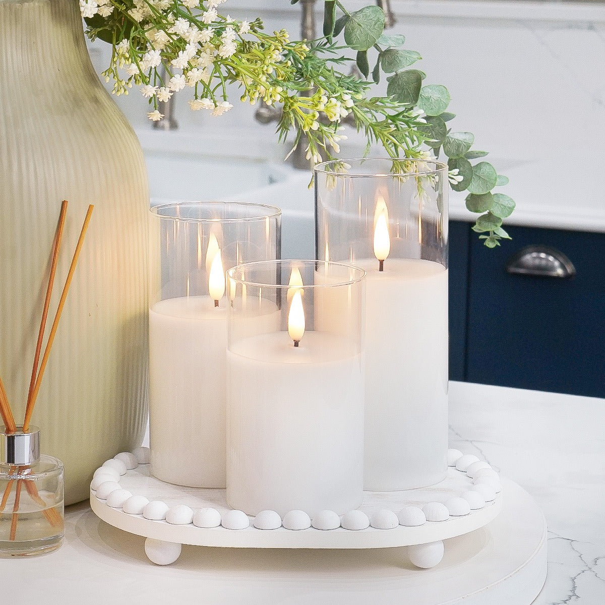 Ember™ Glass Hurricane LED Candle
