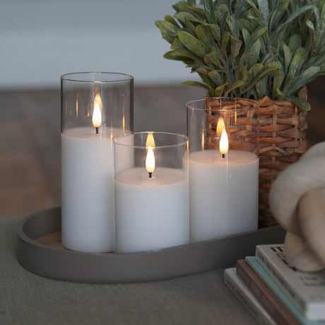 Ember™ Glass Hurricane LED Candle