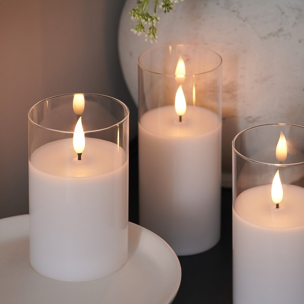Ember™ Glass Hurricane LED Candle
