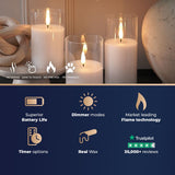 Ember™ Glass Hurricane LED Candle