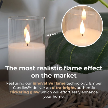 Ember™ Glass Hurricane LED Candle