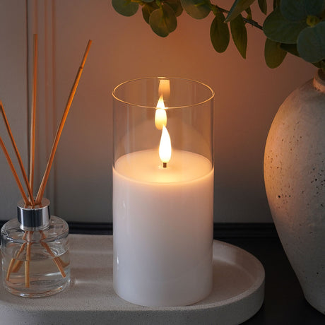 Ember™ Glass Hurricane LED Candle