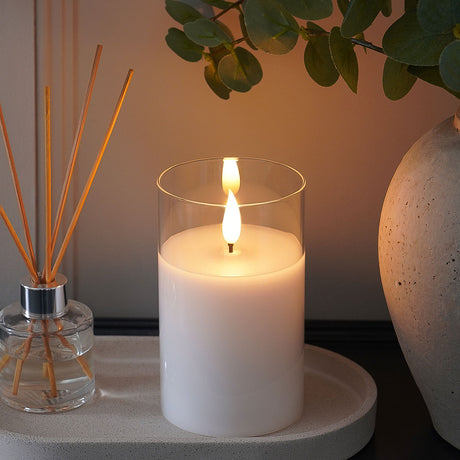 Ember™ Glass Hurricane LED Candle