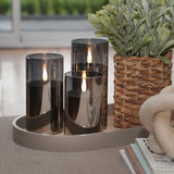 Ember™ Smoked Glass Hurricane LED Candle