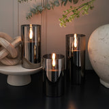 Ember™ Smoked Glass Hurricane LED Candle