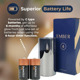 Ember™ Smoked Glass Hurricane LED Candle