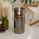 Ember™ Smoked Glass Hurricane LED Candle