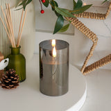 Ember™ Smoked Glass Hurricane LED Candle