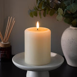 Ember™ Ivory LED Chapel Pillar Candle with Large Wax Pooling Effect