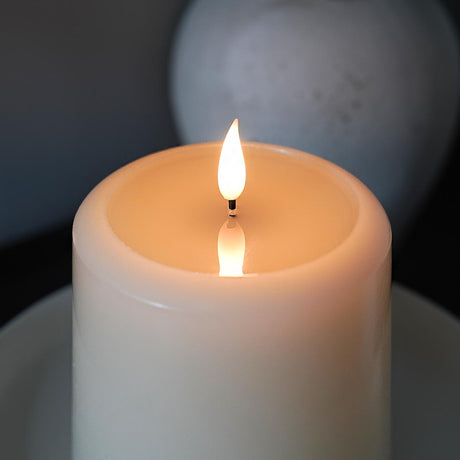 Ember™ Ivory LED Chapel Pillar Candle with Large Wax Pooling Effect