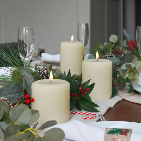 Ember™ Ivory LED Chapel Pillar Candle with Large Wax Pooling Effect