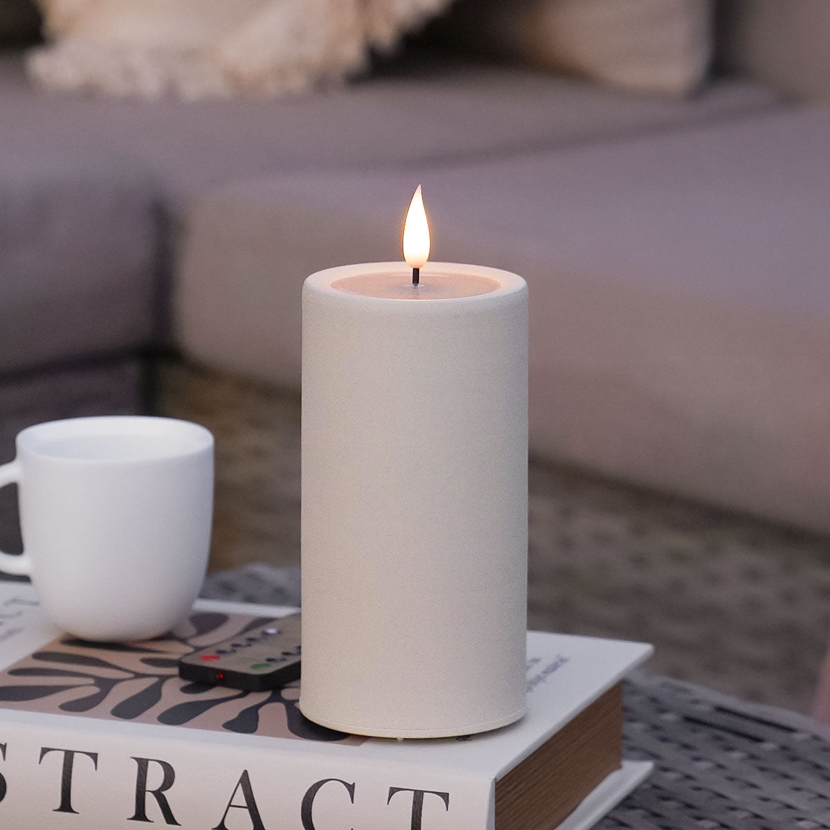 Metal Garden Stake with Cream Ember™ Outdoor Candle