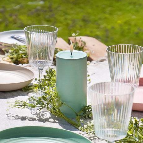 Ember™ LED Outdoor Candle Green 15cm
