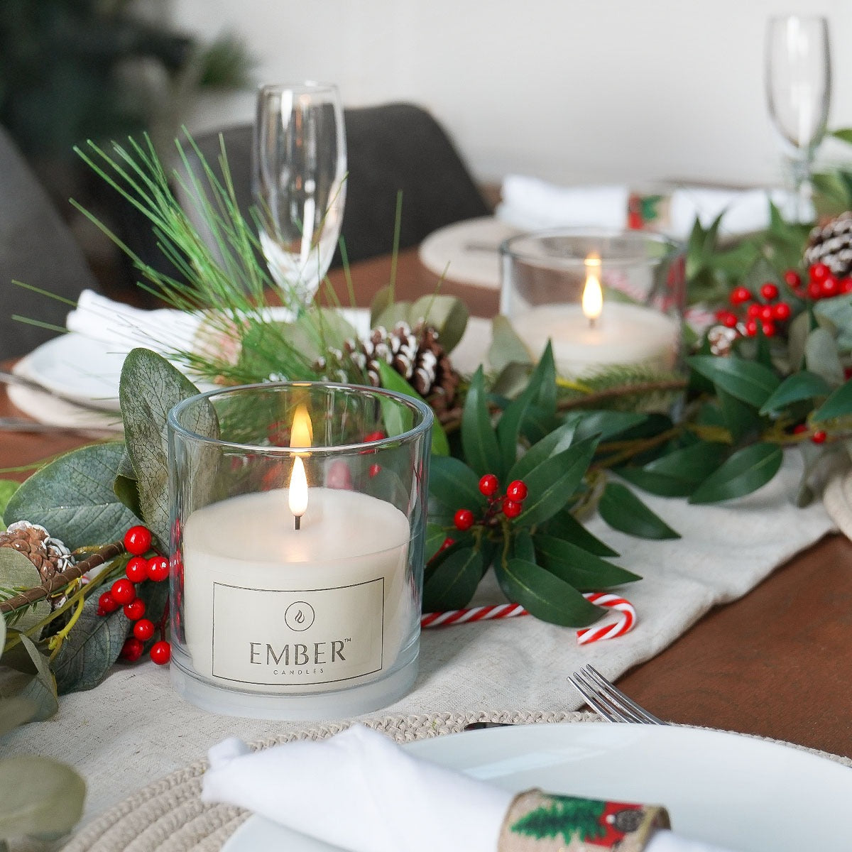 Ember™ Glass Jar LED Candle 12cm
