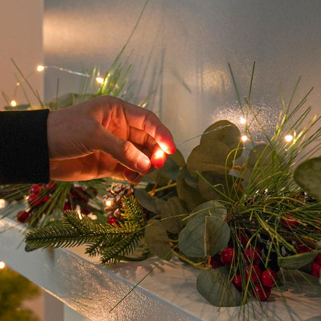 2m Battery Silver Firefly Wire Fairy Lights, 20 LEDs