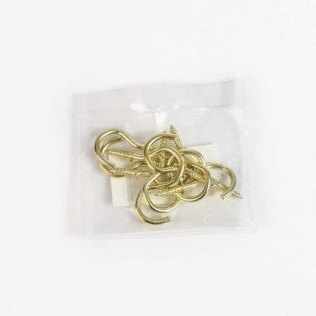 Outdoor Brass Cup Hooks for Walls and Ceilings, 10 Pack