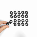 Black 'S' Gutter Hooks for 10 metre Lights, 20 Pack