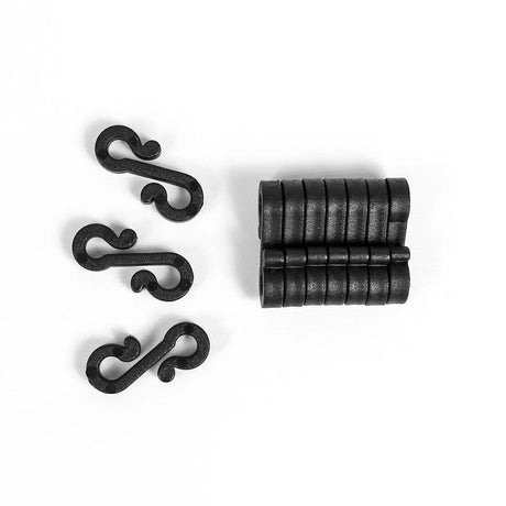 Black 'S' Gutter Hooks for 10 metre Lights, 20 Pack