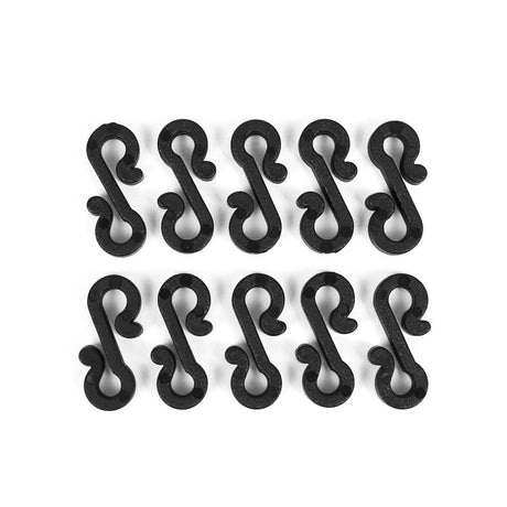 Black 'S' Gutter Hooks for 25 and 30 metre Lights, 50 Pack