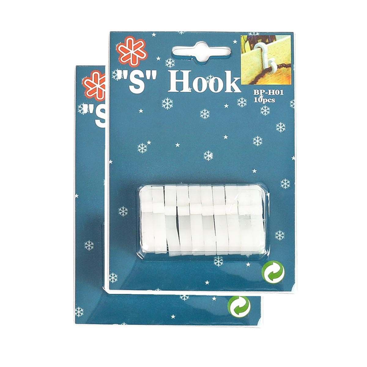 White 'S' Gutter Hooks for 10 metre Lights, 20 Pack
