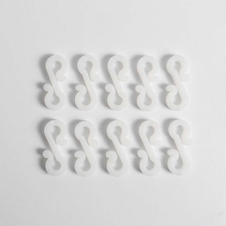 White 'S' Gutter Hooks for 10 metre Lights, 20 Pack