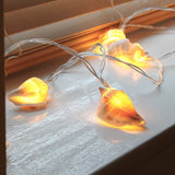 10 Real Shell Warm White LED Battery Fairy Lights