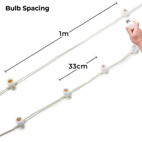 FestoonPro® E27 White Festoon Belt, Connectable