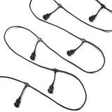 FestoonPro® 10m E27 Black Long Drop Festoon Belt, 10 Sockets, Connectable