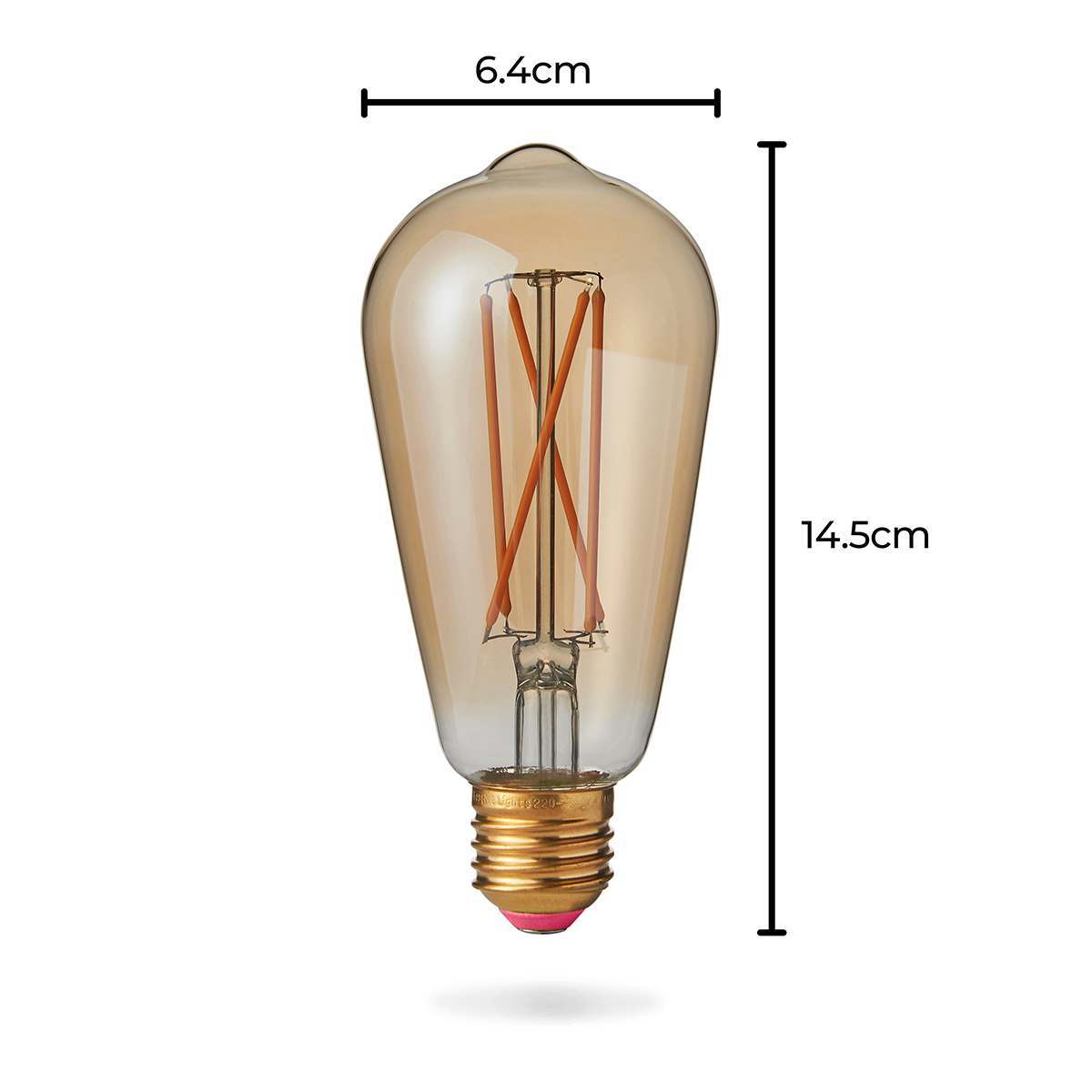 FestoonPro® 4W E27 Fully Dimmable Vintage Tinted Teardrop Filament Style, Warm White LED Light Bulb