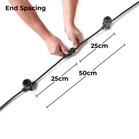 FestoonPro® E27 Connectable Black Festoon Belt