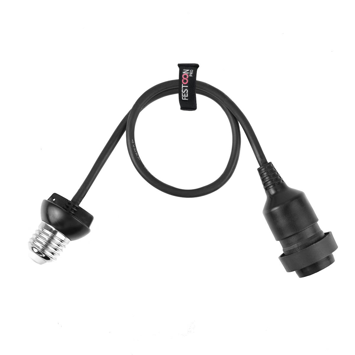 FestoonPro® E27 Outdoor Festoon Pendant, Black Rubber Cable, 0.5m Drop