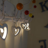 Battery Wooden Heart Fairy Lights, 10 Warm White LEDs
