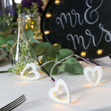 Battery Wooden Heart Fairy Lights, 10 Warm White LEDs