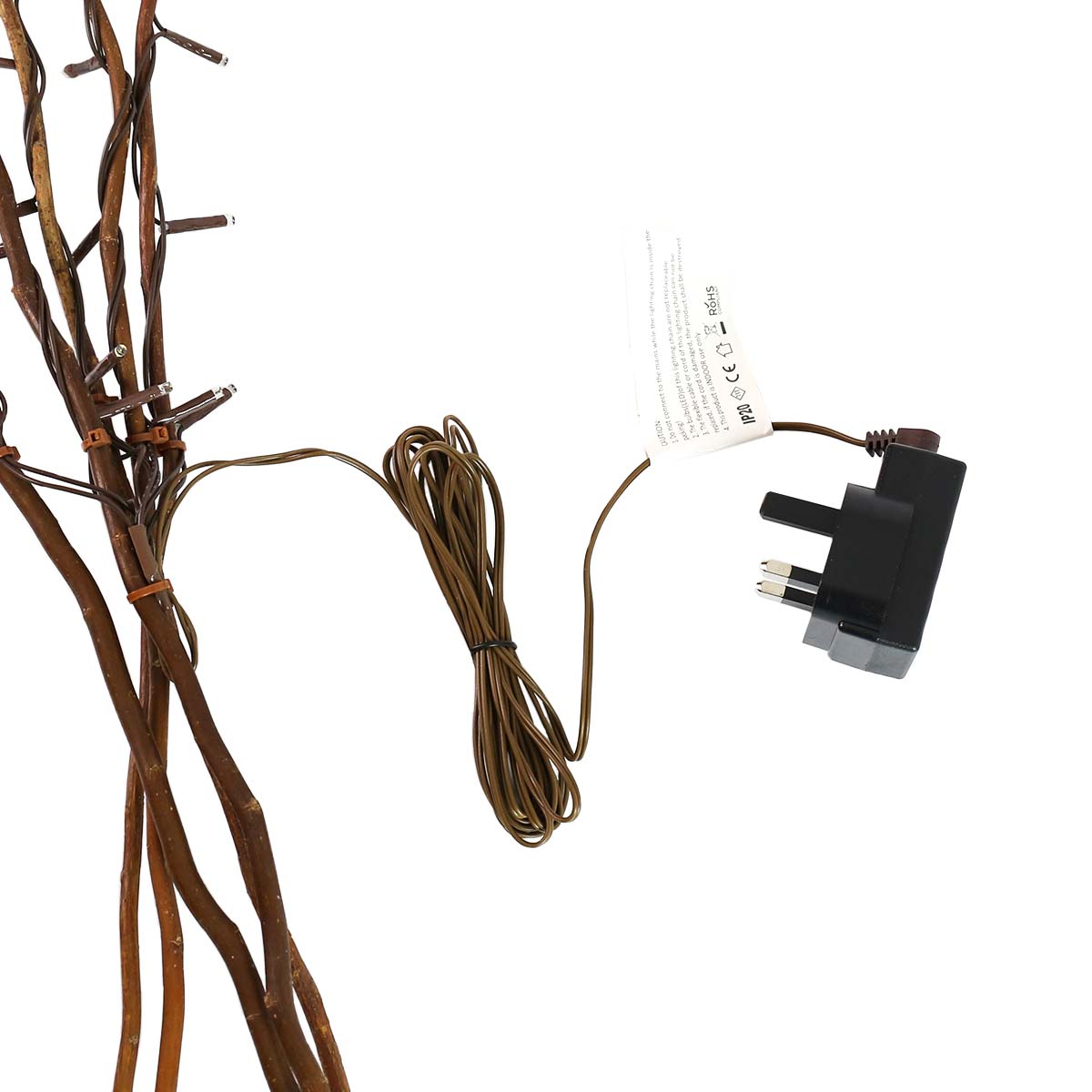 7 Decorative Willow Twig Lights, 50 Warm White LEDs